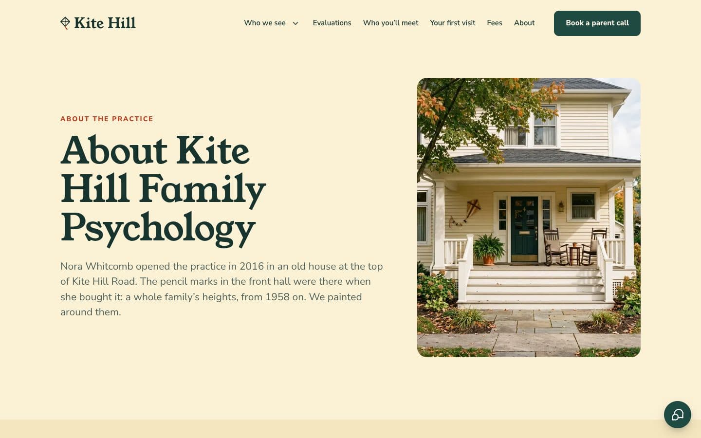 Kite Hill: the about page