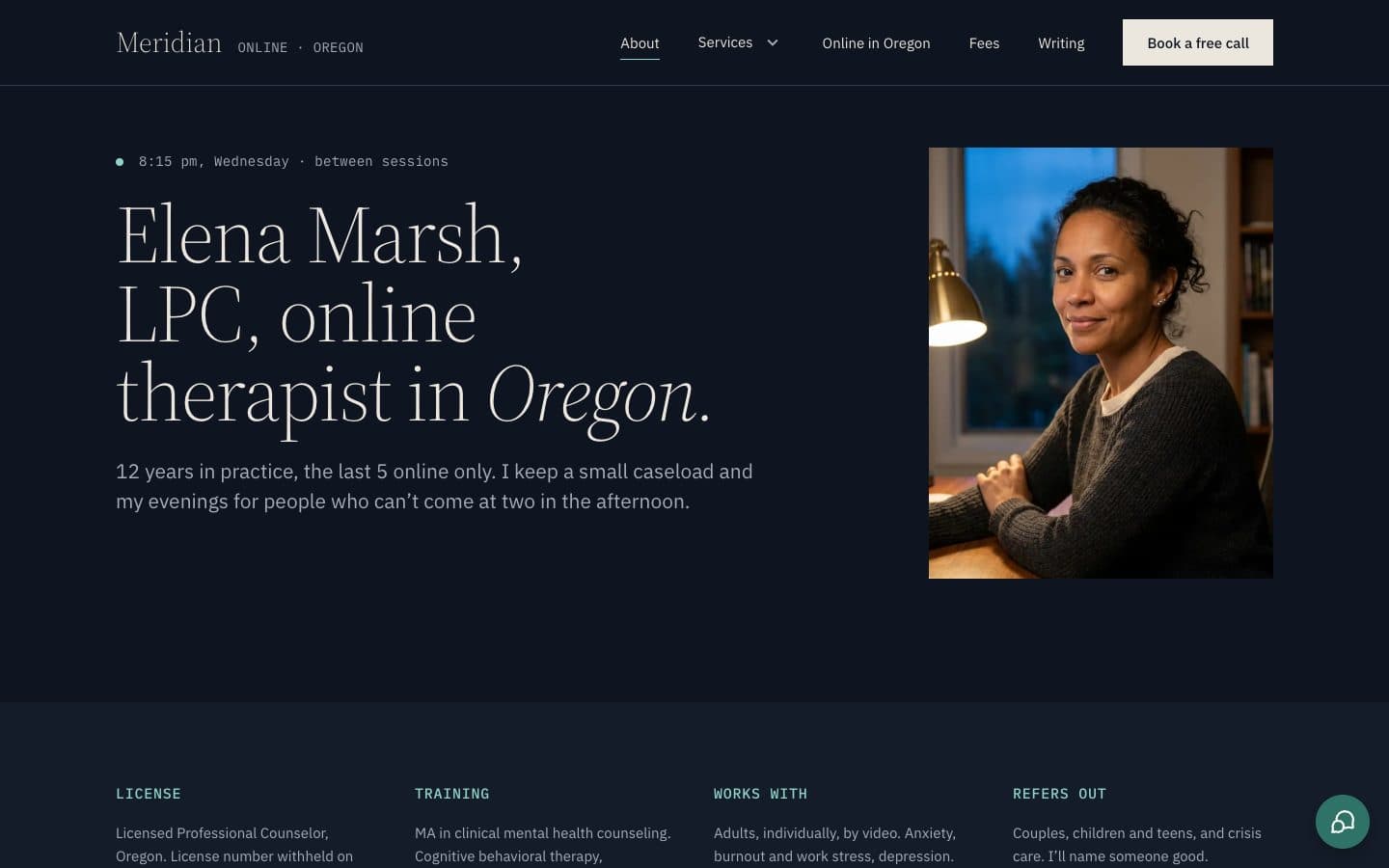 Meridian: the about page